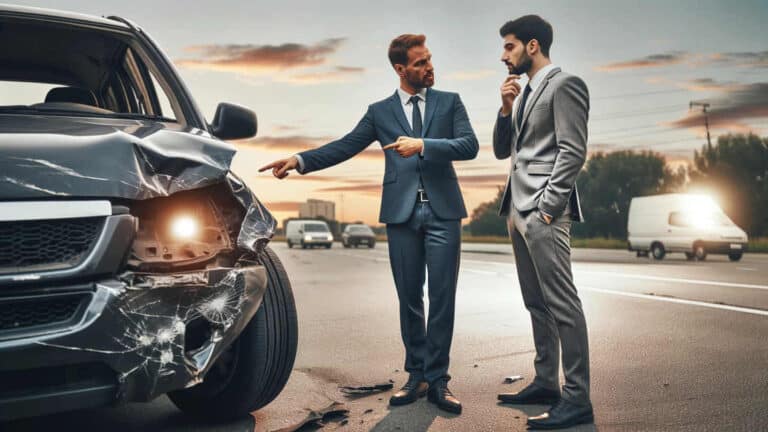 car accident lawyer at the accident scene